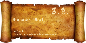 Bercsek Ubul névjegykártya